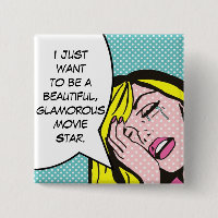 Movie Star Pop Art Button