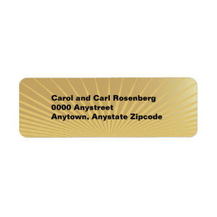 Movie Star Return Address Label Gold