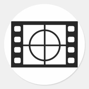 movie start icon classic round sticker