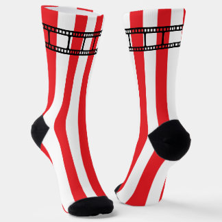 Movie Theater Cinema Lover Stripes and Clap Board Socks