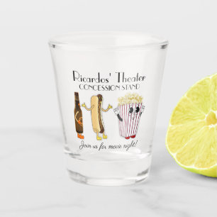 Movie Theater Concession Stand Hotdog Popcorn Shot Glass