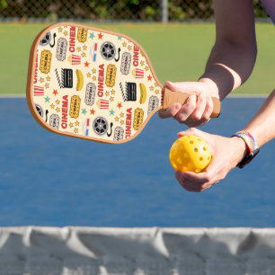 Movie Theater Fun Pattern Pickleball Paddle