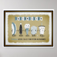  Movie Theater Intermission Snack Bar Poster 