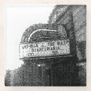 movie theater marquee glass coaster
