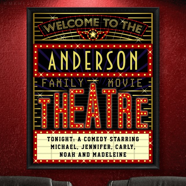 Movie Theater Marquee Home Cinema | Custom Name Poster (Creator Uploaded)