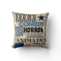Movie Theatre Cinema Genre ticket Pillow-Dark blue