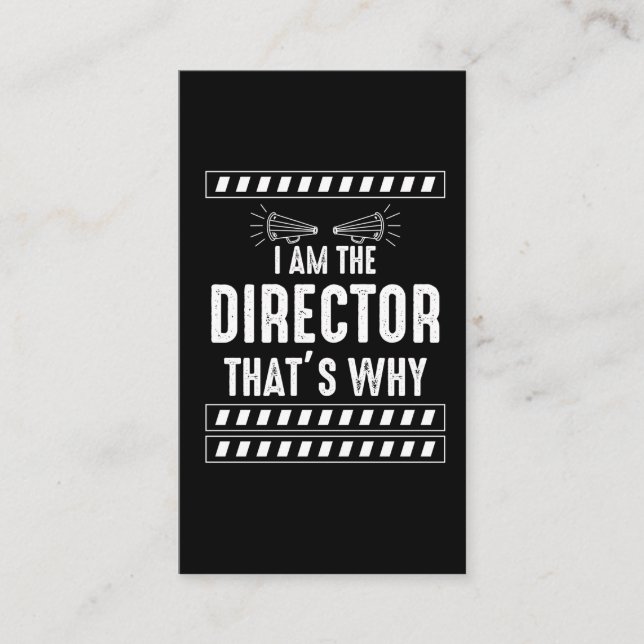 Movie Theatre Director Filmmaker Saying Business Card (Front)