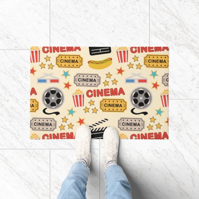 Movie Theatre Fun Pattern Doormat (Indoor)