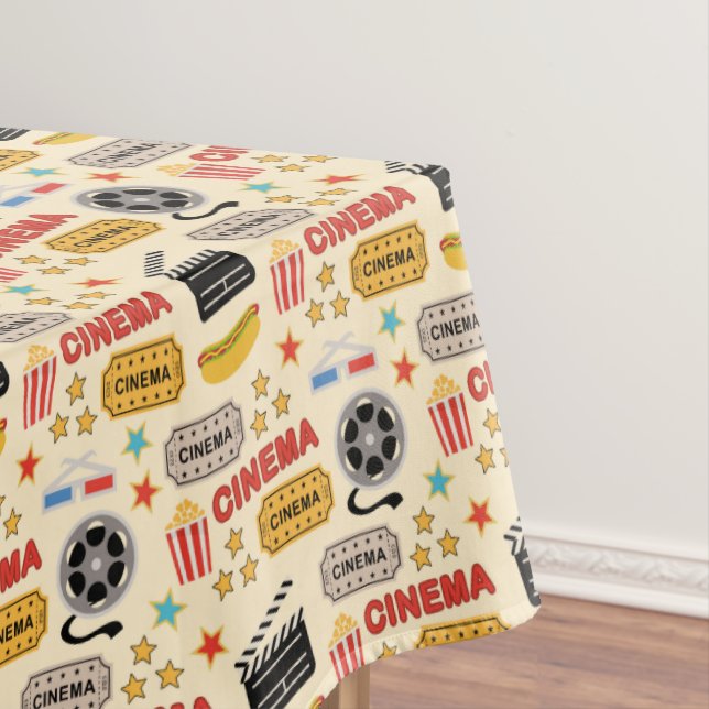 Movie Theatre Fun Pattern Tablecloth (In Situ)