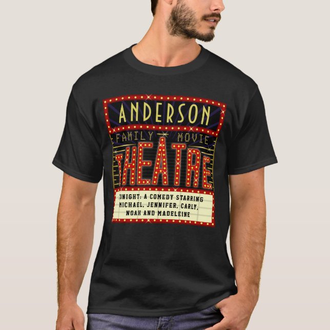 Movie Theatre Marquee Home Cinema | Custom Name T-Shirt (Front)
