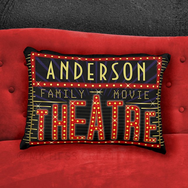Movie Theatre Marquee Home Cinema | Personalised Decorative Cushion (Creator Uploaded)