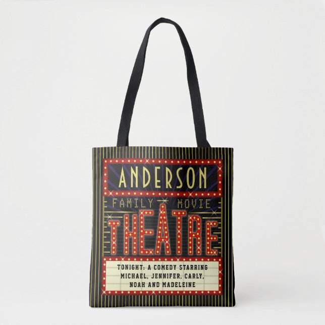 Movie Theatre Marquee Home Cinema Personalised Tote Bag (Front)