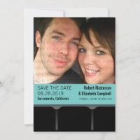Movie Theatre Photo Save the Date Invite, Aqua