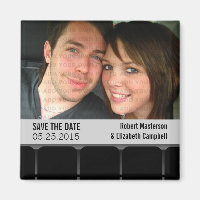 Movie Theatre Photo Save the Date Magnet, Grey