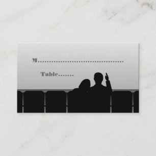 Movie Theatre Place Cards, Grey Place Card