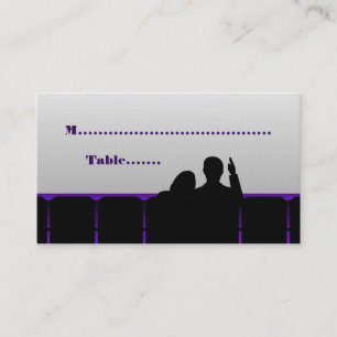 Movie Theatre Place Cards, Purple Card