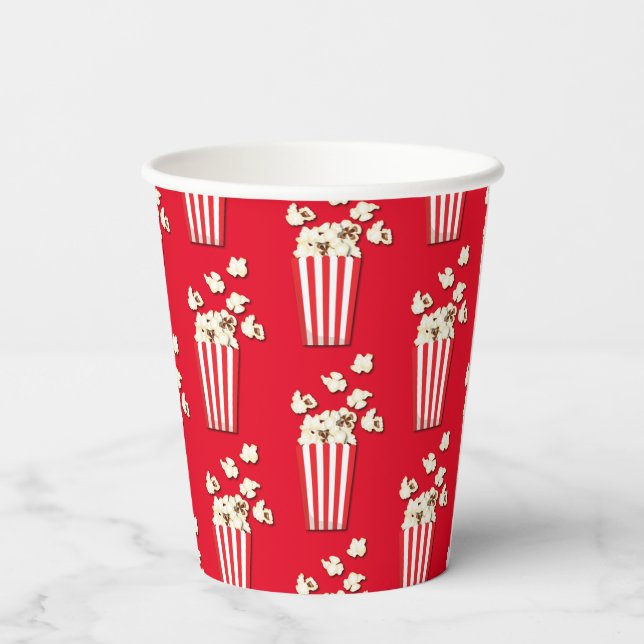 Movie Theatre Popcorn Birthday Party Paper Cups (Back)