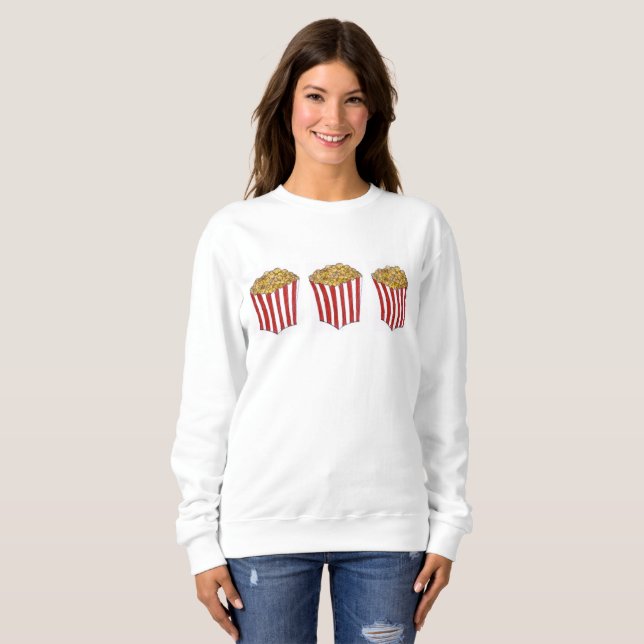 Movie Theatre Popcorn Carnival Caramel Corn Snack Sweatshirt (Front Full)