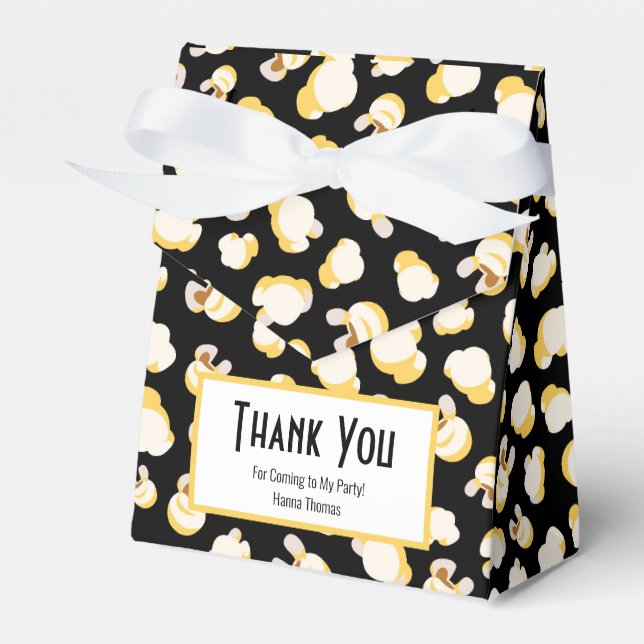 Movie Theatre Popcorn Theme Birthday Thank You  Favour Box (Front Side)