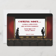 movie theatre save the date invitation