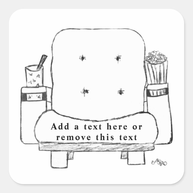 Movie Theatre Seating Sketch Square Sticker (Front)
