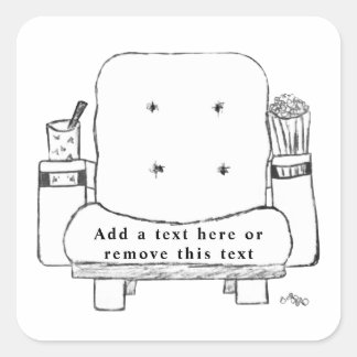 Movie Theatre Seating Sketch Square Sticker