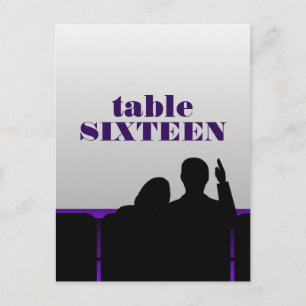 Movie Theatre Table Postcard, Purple Postcard