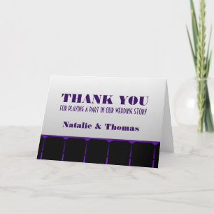 Movie Theatre Thank You Card, Purple Card