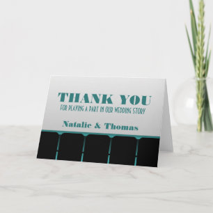 Movie Theatre Thank You Card, Teal Card