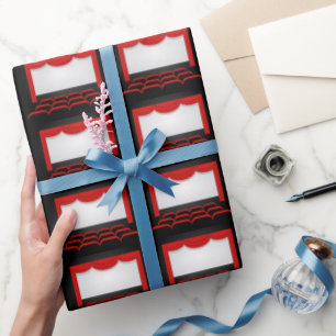 Movie Theatre tiled party wrap Wrapping Paper