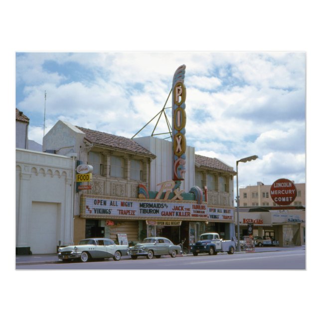 Movie Theatre Vintage Cars Cinema Photo Print (Front)