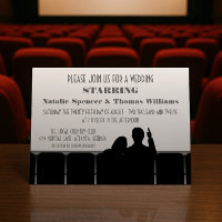 Movie Theatre Wedding Invite, Grey