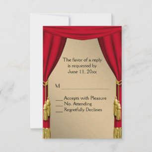 Movie Theme Curtains Gold RSVP Card