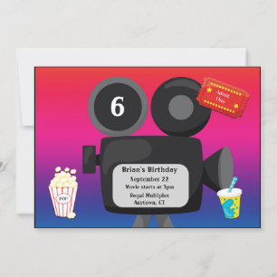 Movie Theme Customisable Birthday Party Invitation