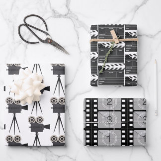 Movie Theme Trio Wrapping Paper Sheet