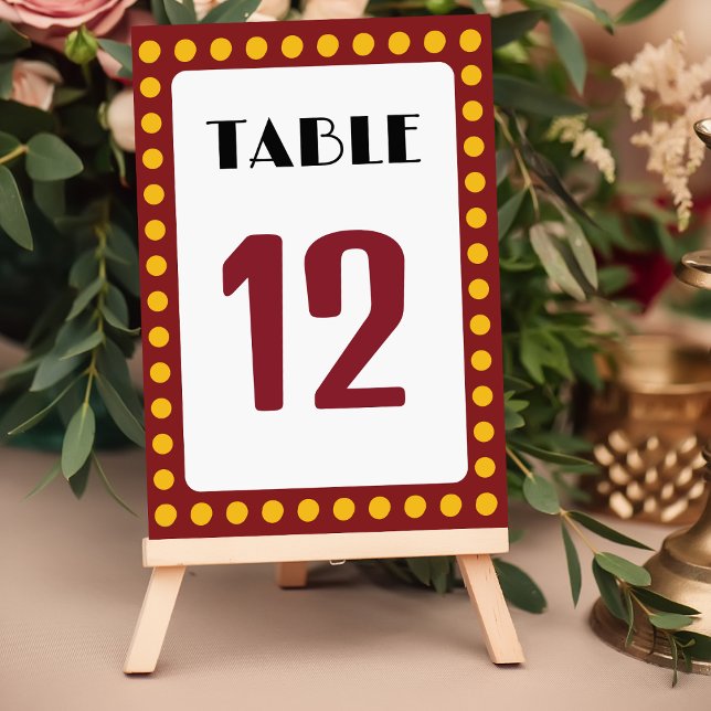 Movie Theme Wedding Marquee Sign  Table Number (Creator Uploaded)