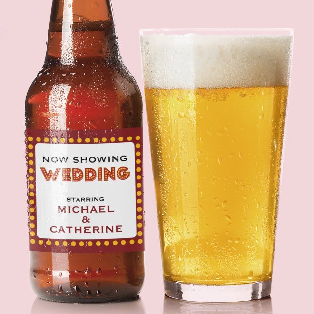  Movie Theme Wedding Marquee Sign with Names Beer Bottle Label (Creator Uploaded)