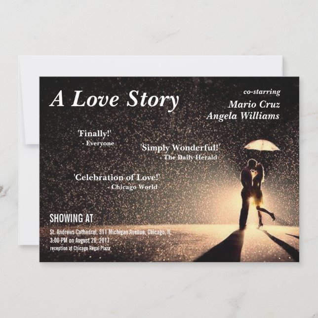movie themed wedding invitation (Front)