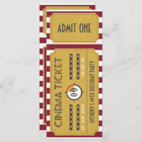 Movie Ticket Birthday Party add photo Invitation