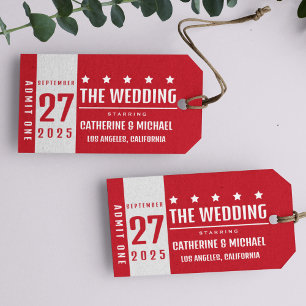 Movie Ticket Hollywood Wedding Unique Gift Tags