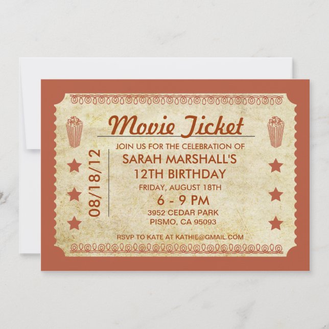 Movie Ticket Invitation (Front)