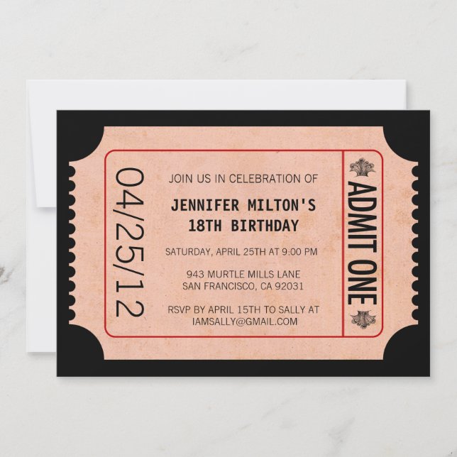 Movie Ticket Invitations (Front)
