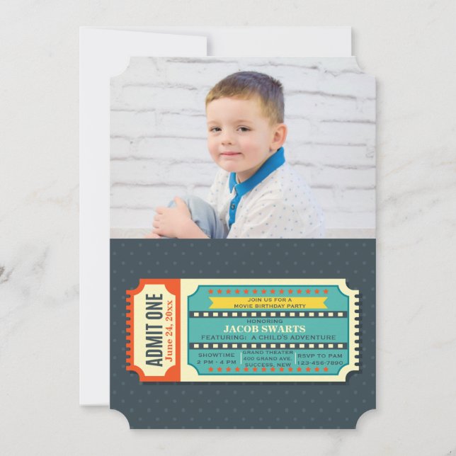 Movie Ticket Photo Invitation (Front)