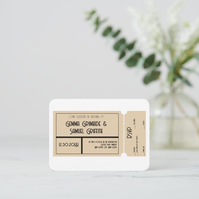 Movie Ticket Themed RSVP Card (Standing Front)