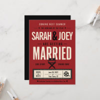 Movie Trailer Theatre Cinema Red Save the Date