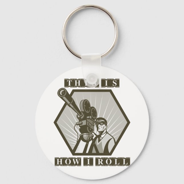 movie tv film camera director key ring (Front)