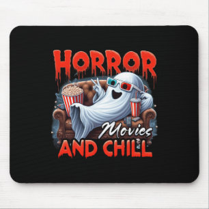 Movies And Chill Spooky Ghost Movie Lovers Gifts Mouse Pad