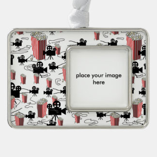 Movies and Popcorn Silver Plated Framed Ornament