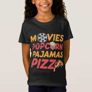 Movies Popcorn Pyjamas Pizza Funny T-Shirt