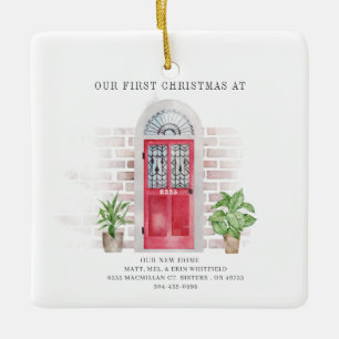 Moving Address Holiday Change of Address Christmas Ceramic Ornament